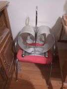 Step stool, small chair and metal holder