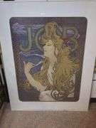 1995 VFW Charlie Brown print framed 118/250 w/ certificate authenticity with 2 Alphonse Mucha prints