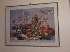 Items on wall:3 paintings and small shelf
