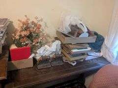 Picture frames, horse bookends, travel spirograph and misc.
