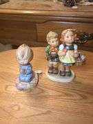 2 Hummel figurines: Kneels in prayer, To market