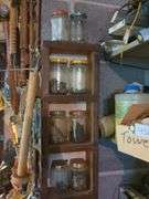 Shelf and contents: Allen wrenches, crescent wrenches, bolts, pins and washers