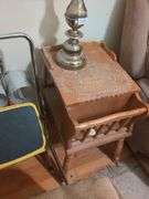 Side table with magazine table (24" x 16" x 22") and lamp