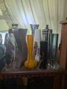 Chase chrome coctail shaker and vases