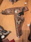 Leslie-Henry revolving cylindar cap pistol w/ Wyatte Earp holster