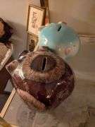2 Vintage Hull pottery corky piggy banks