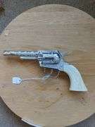 Hubley Gabriel Pony Boy cap pistol with leather holster