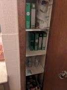 Contents of closet: detergent and misc. bathroom supplies