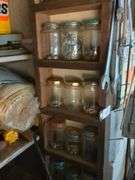 Shelf and contents: 10+ crescent wrenches, nuts and bolts