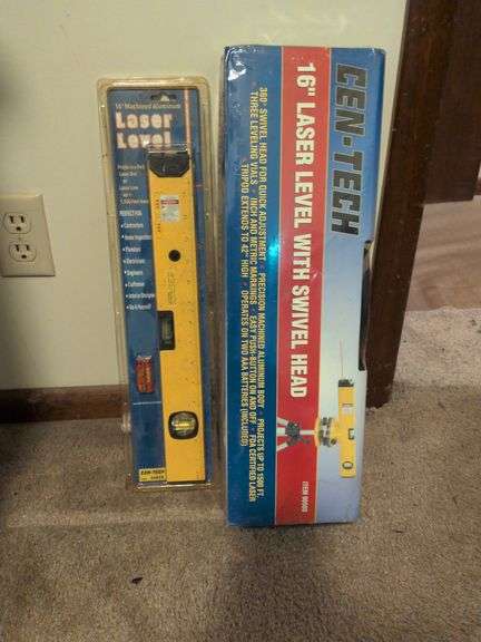 Cen-Tec 16" Laser level NIB with swivel head and Cen-Tec laser level NIB image