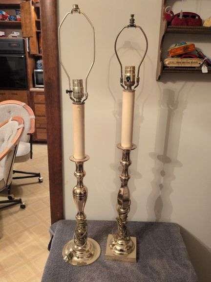 2 Vintage Brass Lamps image