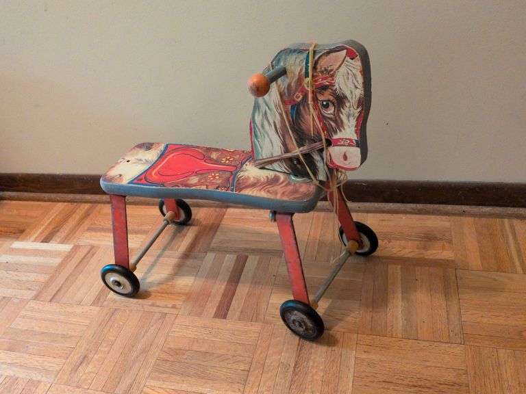 17" Gong Bell riding horse on wheels image