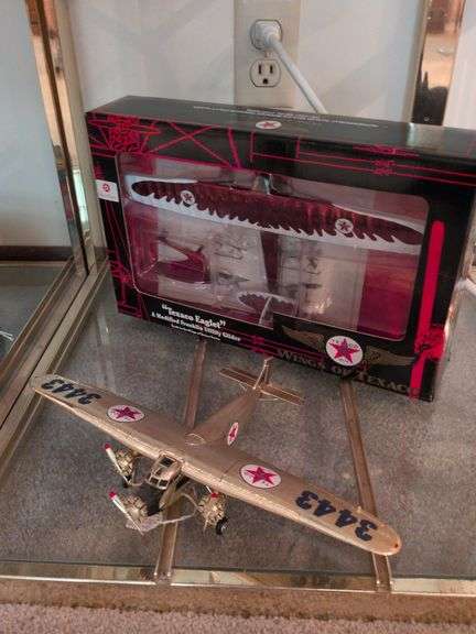 2 diecast planes: Texaco Eaglet and Wings of Texaco 1927 Ford Tri-motored Monoplane image
