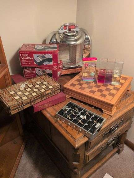 Crossley Juke box radio, board games and misc. image