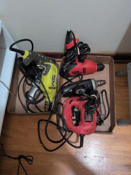 Black & Decker 10mm 120 volt drill, Black & Decker Jigsaw, Sears 3/8" drill and more image