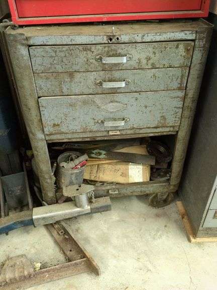 Gray Rolling Toolbox and Contents image