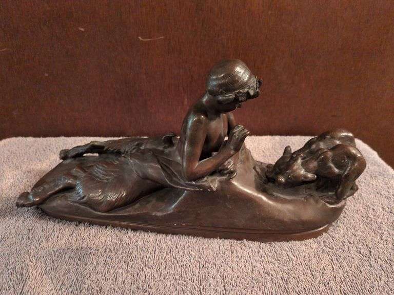 Bronze "Pan et Oursons" sculpture by artist Emmanuel Fremiet image