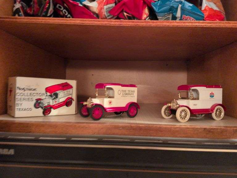 2 1980s Ertl banks: Amoco Model T van and Texaco Model T van image