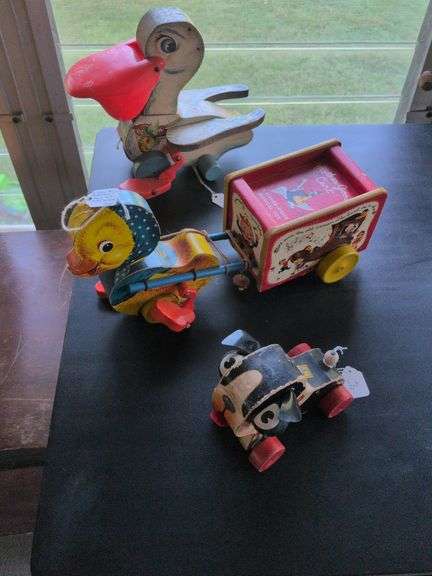 Fisher Price: Big Bill Pelican #794, Mother Goose Cart #784 and Barky #462 image