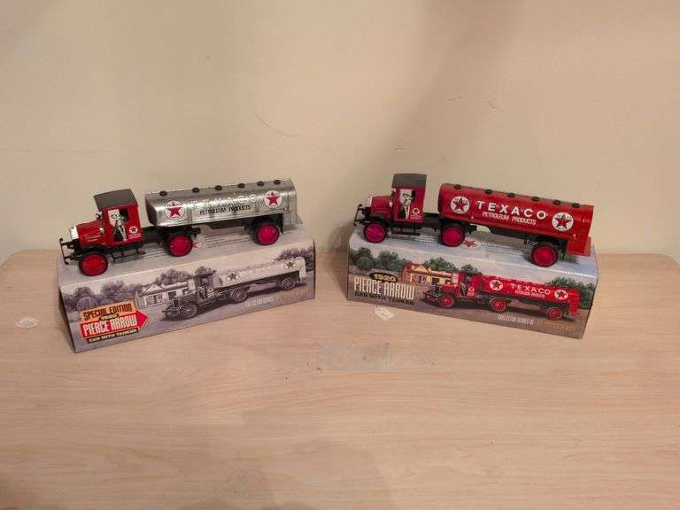 1990s Ertl banks: Texaco Special edition 1920s cab w/tanker and 1920s Texaco cab w/tanker image