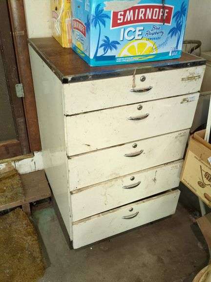 Cabinet and Boxes of Tools image