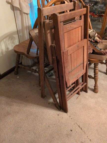 3 wooden folding chairs image