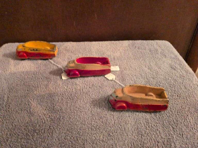 3 Sun Rubber Co. Toy Cars 1930s image