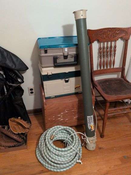 Plano fishing rod case, 3 Plano tackle boxes and hose image