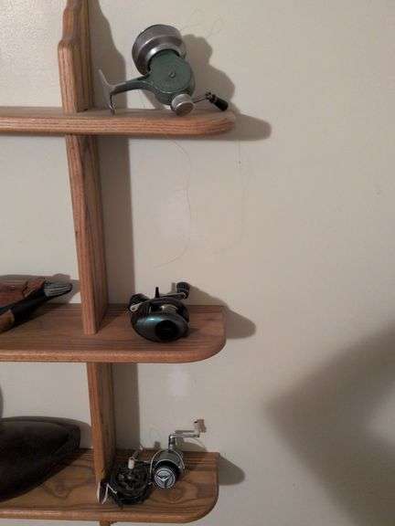4 Fishing reels: Record open face, Bantam Curado, Langley Spinlite deluxe and vintage reel image