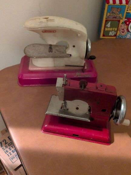 Vintage Straco toy sewing machine and Vintage Casige toy sewing machine image