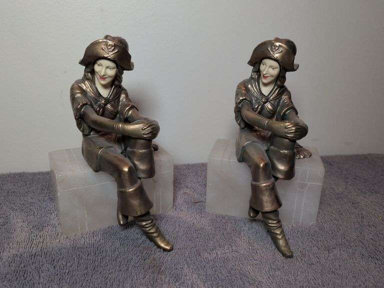 1920s JB Hirsch Art Deco bookends image