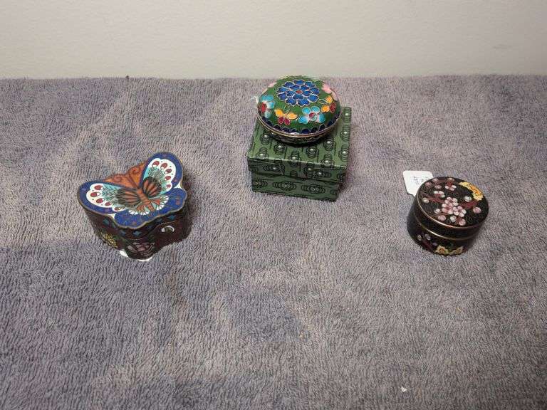 3 Cloisonne boxes image
