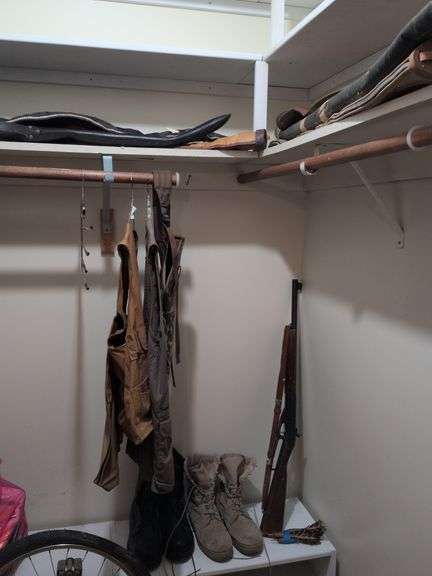 6 soft gun carriers, 2 military style boots, 2 hunter vests, BB gun, darts and arrows image
