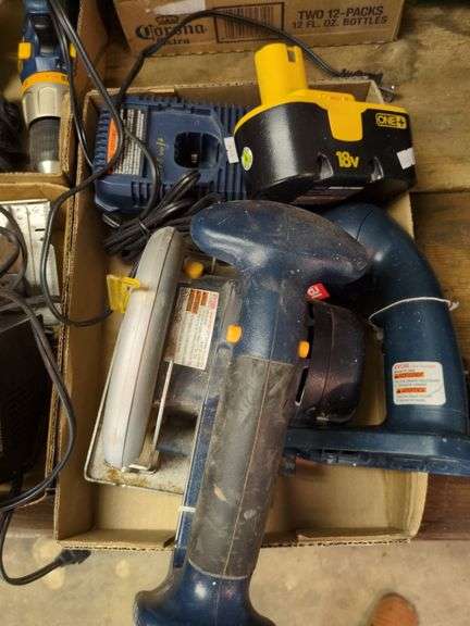 Ryobi Saw, Light, Battery, and Charger image