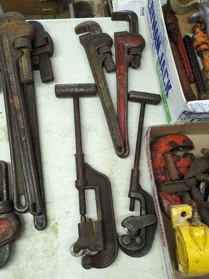 Two Pipe Wrenches and Two Clamps image
