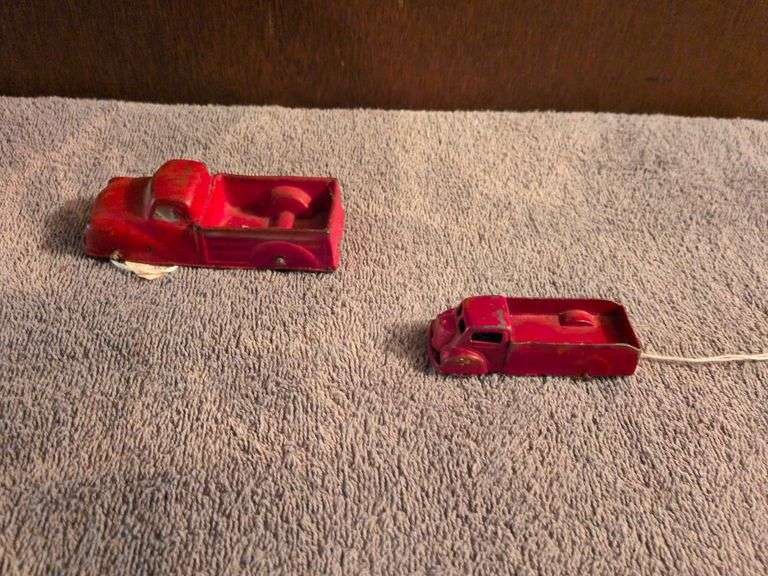 4.5" Auburn rubber truck and 3.25" Tootsie toy metal snub nosed truck #234 image