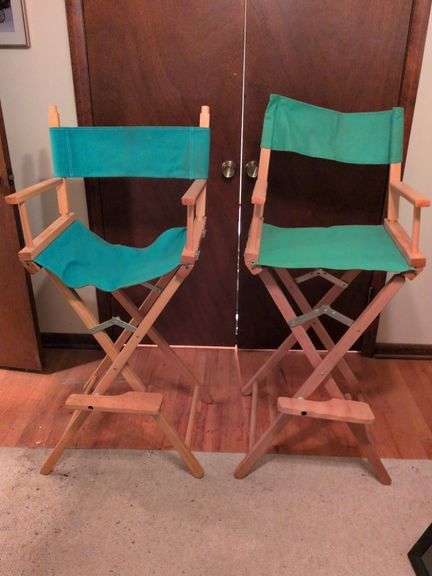2 wooden directors seats image