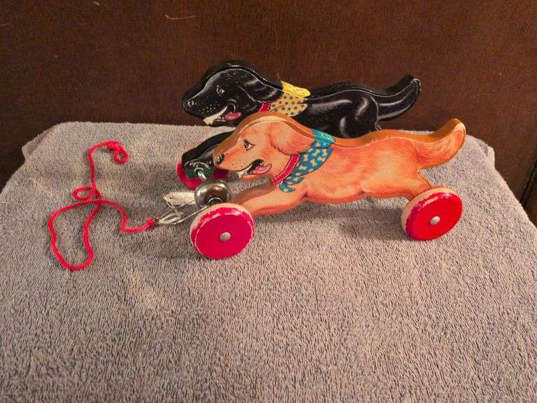 Schylling Vintage running dogs pull toy image