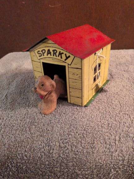 Vintage Sparky the dog tin toy image