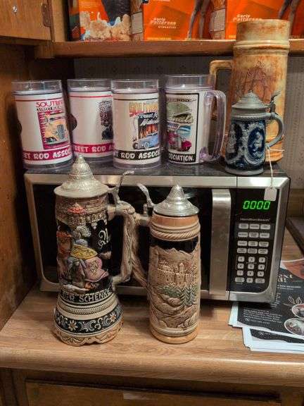 Decorative Stein, mug, Stein music box and plastic street rod mugs image