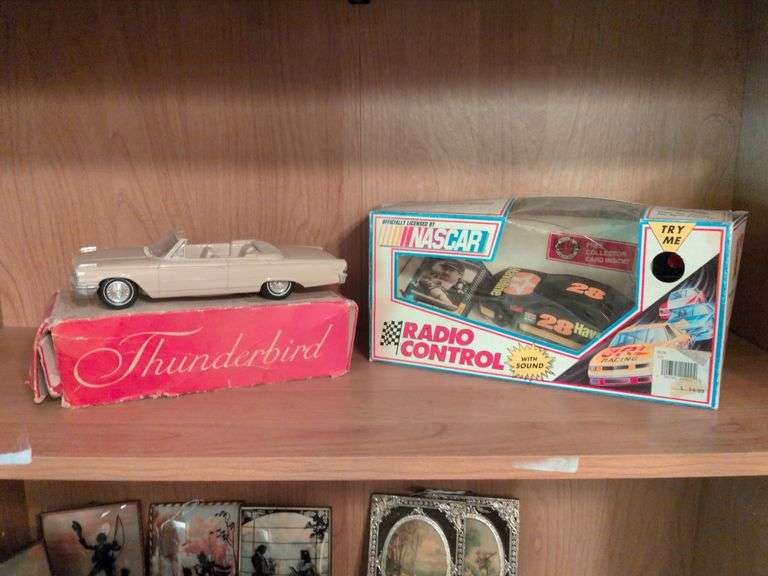 1963 promotional model Ford Thunderbird w/box and JRL toys remote controlled racing car in box image