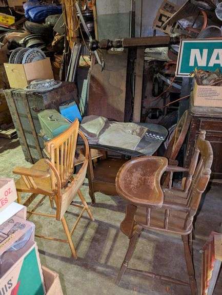 Antique Chairs and End Table image