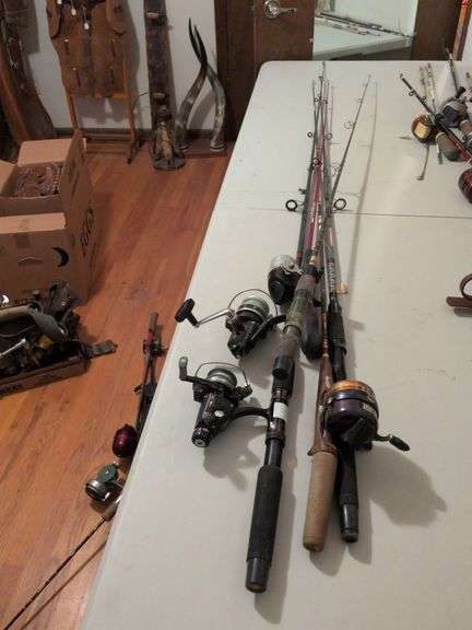 4 fishing poles: Zebco 600, Abu Garcia Cardinal G53, Shakespeare Omni 3 and Abu Cardinal 154 and 1 pole(no reel) image