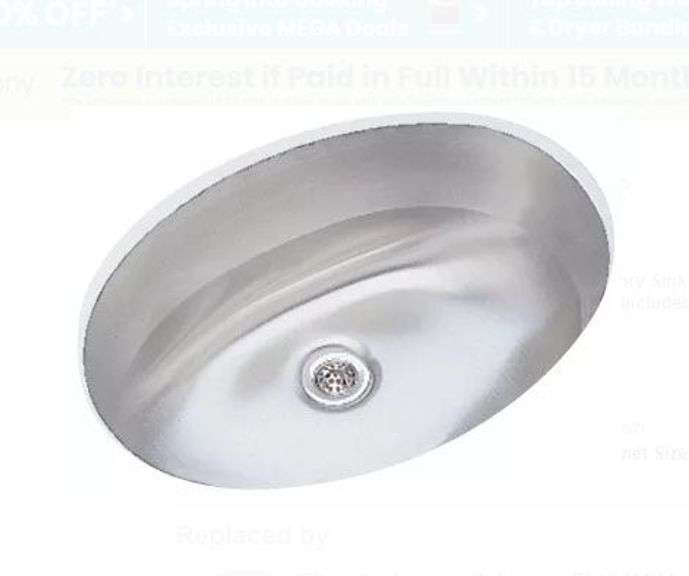 Elkay Lustertone Collection 17 Inch Undermount Single Bowl Stainless Steel Lavatory Sink with 18-Gauge, 6 Inch Bowl Depth, 1-5/8 Inch Drain