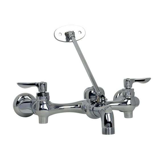 (3x) American Standard Service Sink Top Brace Wall-Mount Service Sink Faucet With 6-Inch Vacuum Breaker Spout and Offset Shanks