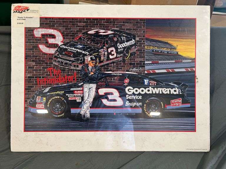 Sam Bass "Ready to Rumble" Dale Earnhardt Signed and Numbered Artist Print