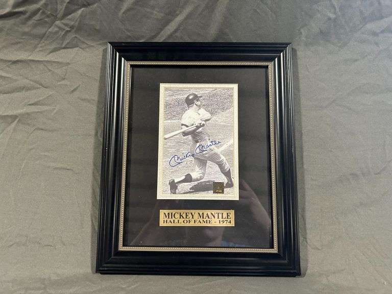 Framed Mickey Mantle Signed Photo