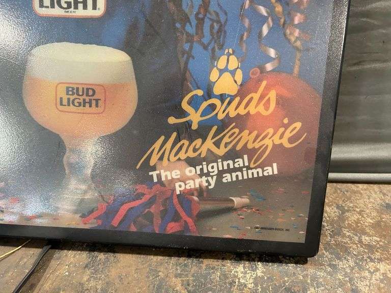 Spuds Mackenzie Bud Light 18" Beer Sign