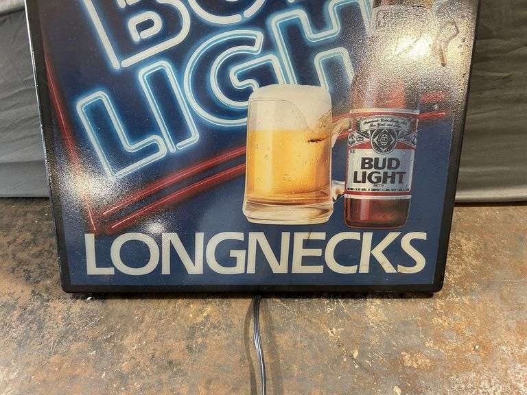 Bud Light Longnecks Lighted Bar Sign