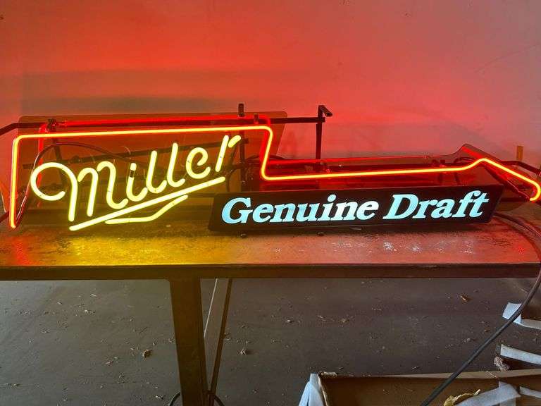 Miller Genuine Draft Neon Guitar Beer Sign